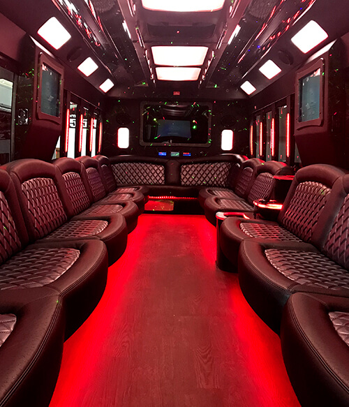 bus with red lights
